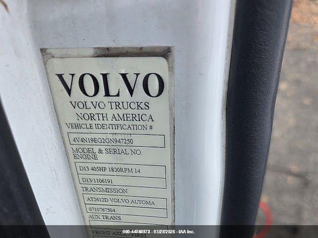 Auction sale of the 2016 Volvo Vn Vnl, vin: 4V4N19EG2GN947250, lot number: 44740972