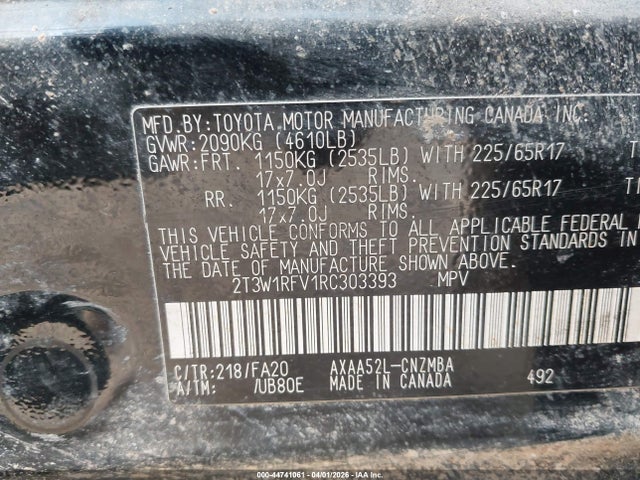 Aukcja sprzedaży 2024 Toyota Rav4 Xle, vin: 2T3W1RFV1RC303393, numer aukcji: 44741061