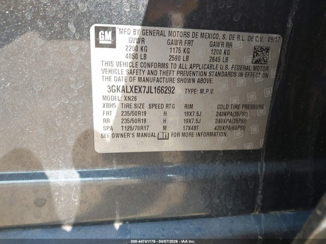 Продаж на аукціоні авто 2018 Gmc Terrain Denali, vin: 3GKALXEX7JL166292, номер лоту: 44741176