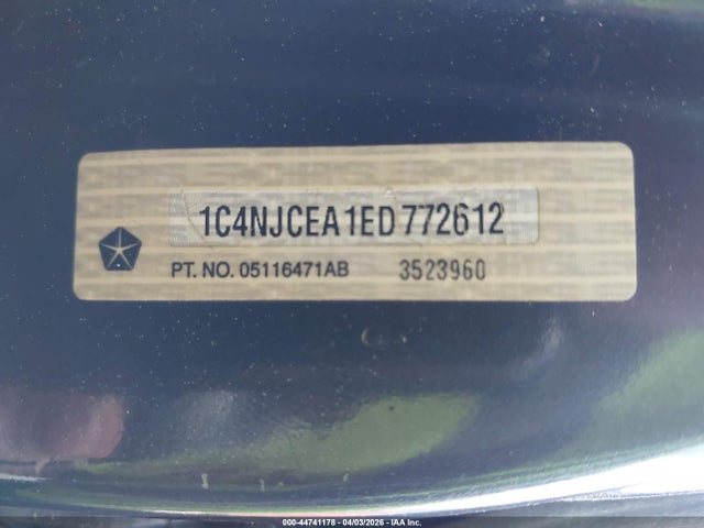 Aukcja sprzedaży 2014 Jeep Compass High Altitude, vin: 1C4NJCEA1ED772612, numer aukcji: 44741178