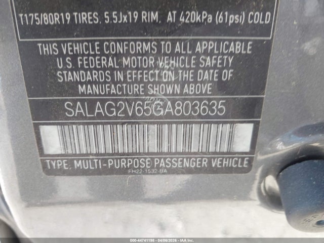 2016 LAND ROVER LR4 SALAG2V65GA803635 Photo 8