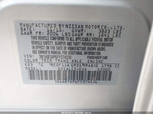 2015 NISSAN SENTRA 3N1AB7AP6FY374536 Photo 8