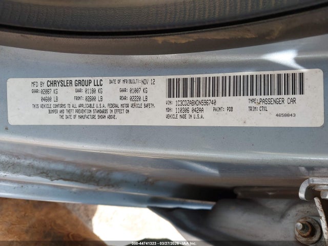 Продажа на аукционе авто 2013 Dodge Avenger Se, vin: 1C3CDZABXDN596740, номер лота: 44741323