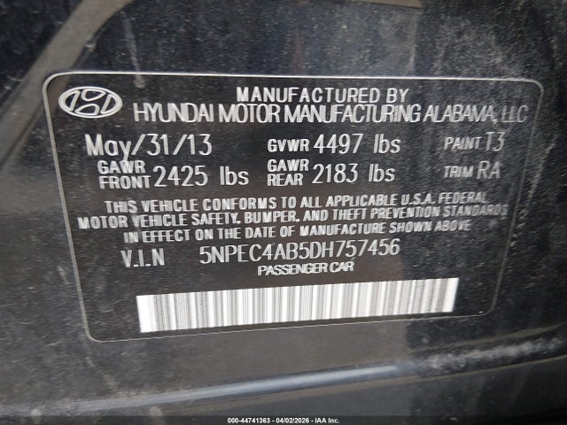 Aukcja sprzedaży 2013 Hyundai Sonata Se 2.0t, vin: 5NPEC4AB5DH757456, numer aukcji: 44741363