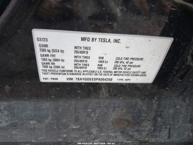 7SAYGDEE0PA064268 Tesla Model Y Awd/long Range Dual Motor All-wheel Drive