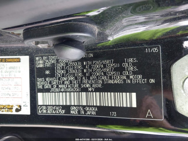 2006 TOYOTA 4RUNNER JTEBU14R768062061 Photo 8