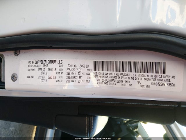 Auction sale of the 2014 Jeep Cherokee Sport, vin: 1C4PJLAB0EW126943, lot number: 44741400