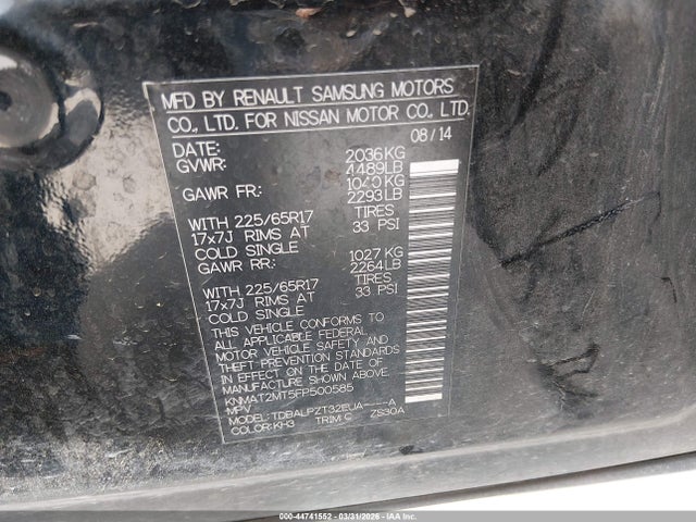 Nissan ROGUE S 2015 KNMAT2MT5FP500585 Image 9