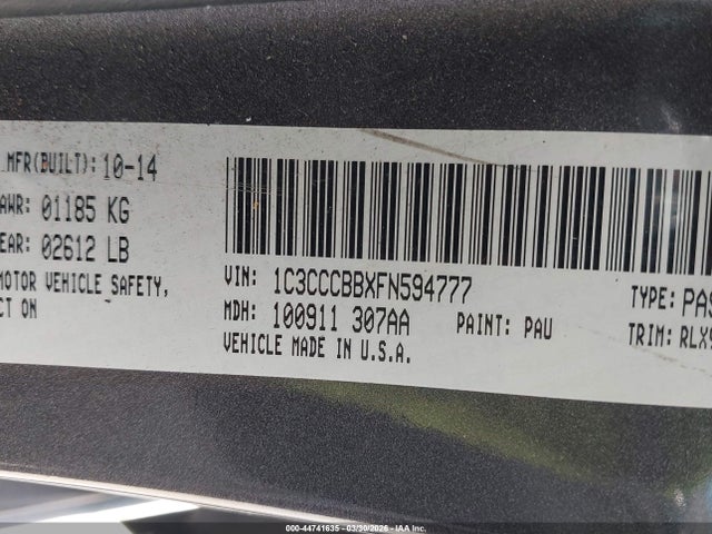 Chrysler 200 S 2015 1C3CCCBBXFN594777 Image 9