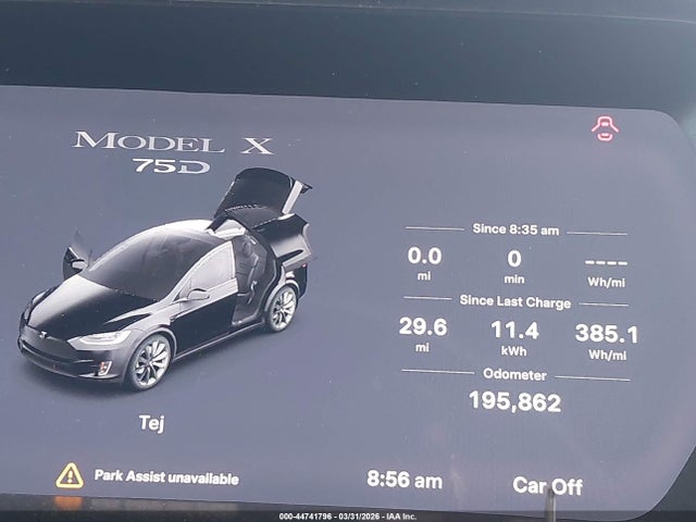 2018 Tesla Model X 100d/75d/p100d მანქანა იყიდება აუქციონზე, vin: 5YJXCBE26JF129469, აუქციონის ნომერი: 44741796
