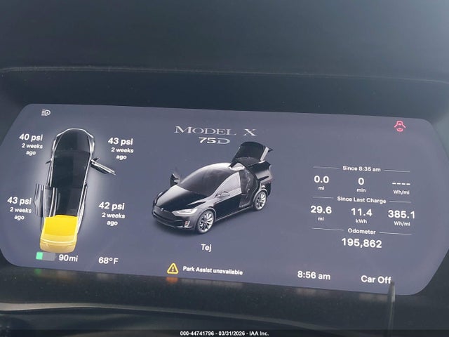 2018 Tesla Model X 100d/75d/p100d მანქანა იყიდება აუქციონზე, vin: 5YJXCBE26JF129469, აუქციონის ნომერი: 44741796