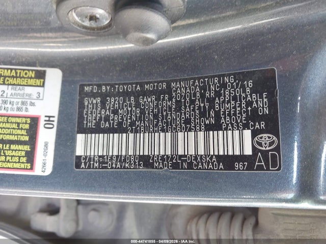 2T1BURHE1GC607588 Toyota Corolla S Plus