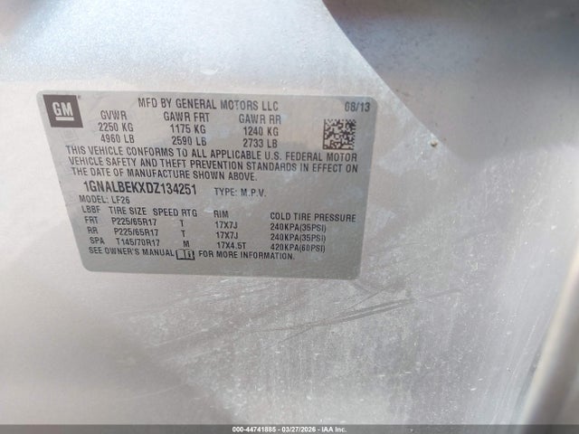 2013 CHEVROLET EQUINOX 1GNALBEKXDZ134251 Photo 8
