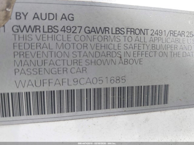 2012 AUDI A4 WAUFFAFL9CA051685 Photo 8