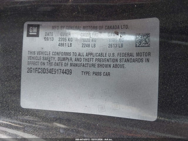 2014 Chevrolet Camaro 2lt მანქანა იყიდება აუქციონზე, vin: 2G1FC3D34E9174439, აუქციონის ნომერი: 44742013