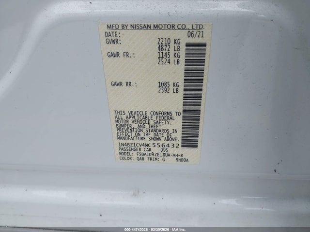 1N4BZ1CV4MC556432 Nissan Leaf Sv Plus 62 Kwh
