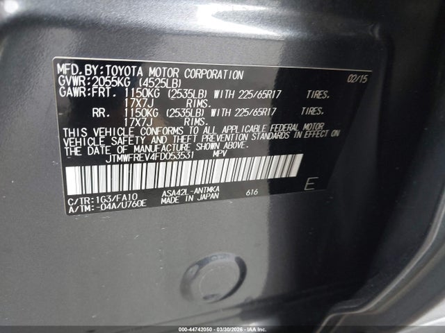 Toyota Rav4 Xle 2015 JTMWFREV4FD053531 Image 9