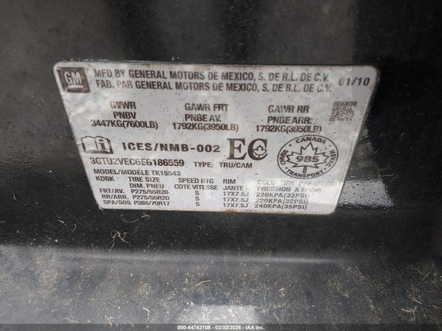 Продажа на аукционе авто 2014 Gmc Sierra 1500 Slt, vin: 3GTU2VEC6EG186559, номер лота: 44742108