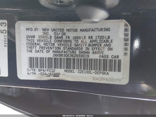 2006 TOYOTA COROLLA 1NXBR30E36Z659019 Photo 8