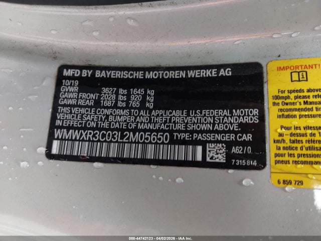 Mini Hardtop Cooper 2020 WMWXR3C03L2M05650 Image 9
