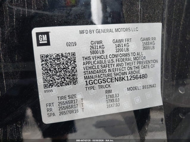 1GCGSCEN8K1256480 Chevrolet Colorado Lt