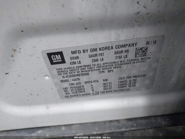 Aukcja sprzedaży 2019 Buick Encore Fwd Preferred, vin: KL4CJASB4KB704556, numer aukcji: 44742200