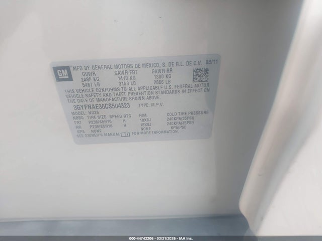 2012 CADILLAC SRX 3GYFNAE36CS504323 Photo 8