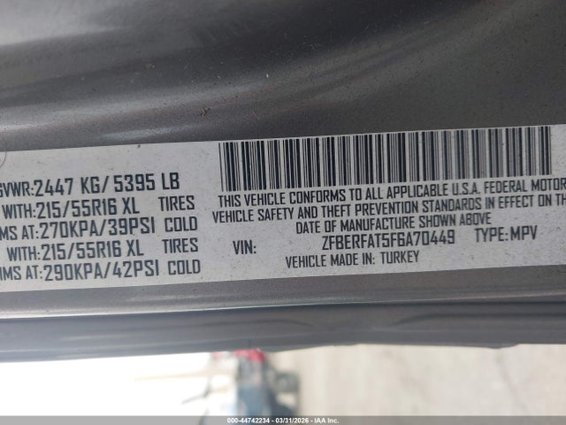 ZFBERFAT5F6A70449 RAM Promaster City Tradesman