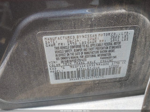 Nissan SENTRA S 2016 3N1AB7AP0GY291475 Image 9