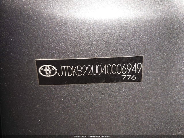 Продажа на аукционе авто 2004 Toyota Prius, vin: JTDKB22U040006949, номер лота: 44742287