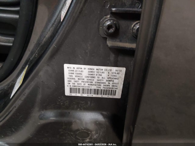 44742301 :رقم المزاد ، JHMGE8H34DC070911 vin ، 2013 Honda Fit مزاد بيع