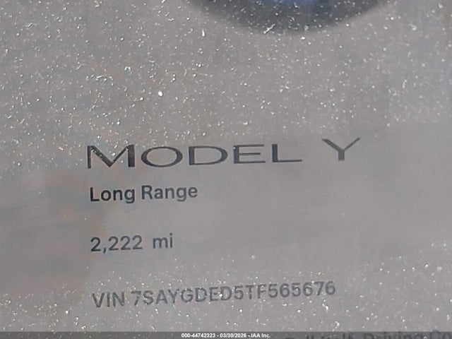 7SAYGDED5TF565676 Tesla Model Y