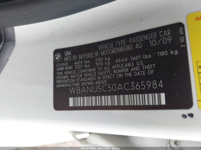 2010 BMW 528I WBANU5C50AC365984 Photo 8
