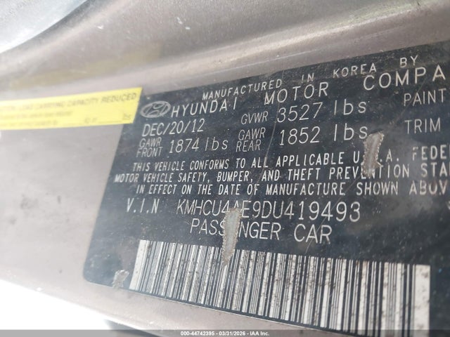 2013 HYUNDAI ACCENT KMHCU4AE9DU419493 Photo 8