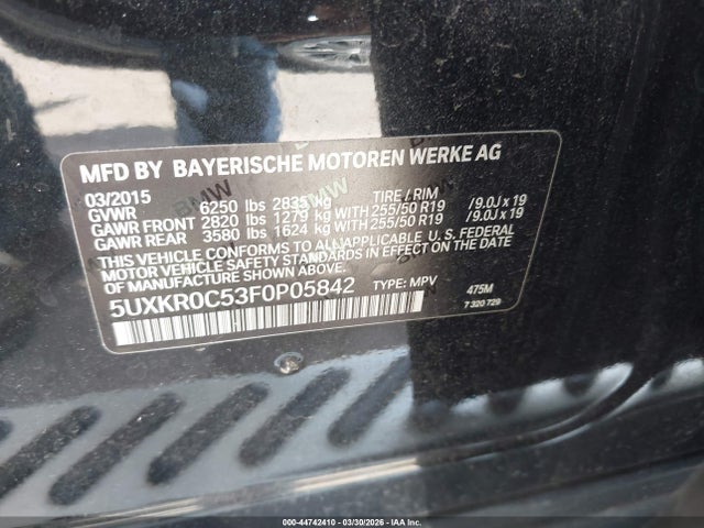 5UXKR0C53F0P05842 BMW X5 Xdrive35i