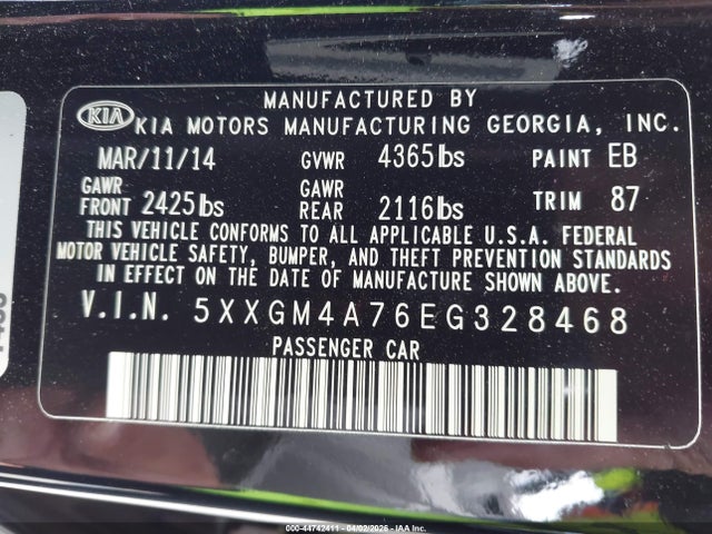 2014 KIA OPTIMA 5XXGM4A76EG328468 Photo 8