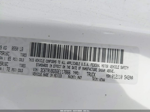 Продаж на аукціоні авто 2016 Ram Promaster 1500, vin: 3C6TRVBG5GE117866, номер лоту: 44742418