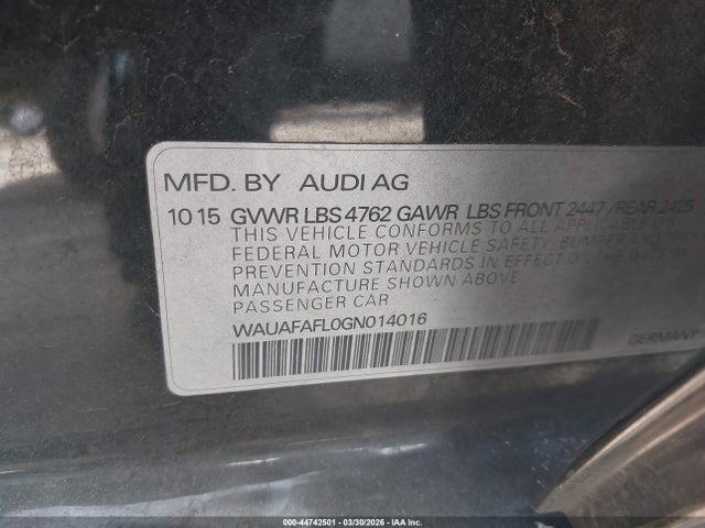 2016 AUDI A4 WAUAFAFL0GN014016 Photo 8