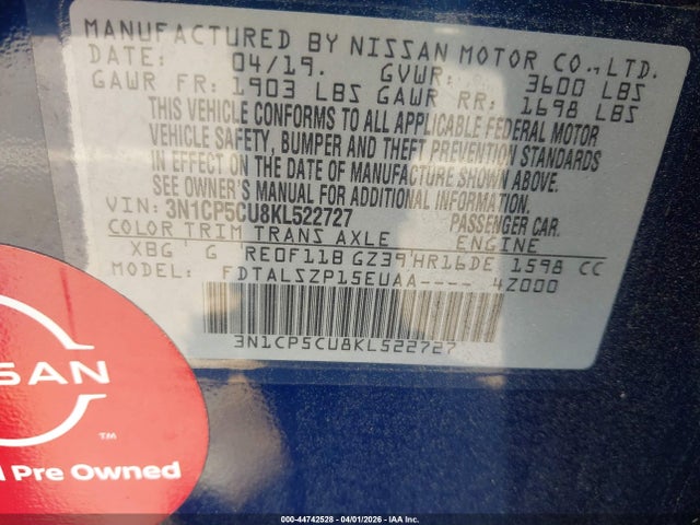 2019 NISSAN KICKS 3N1CP5CU8KL522727 Photo 8