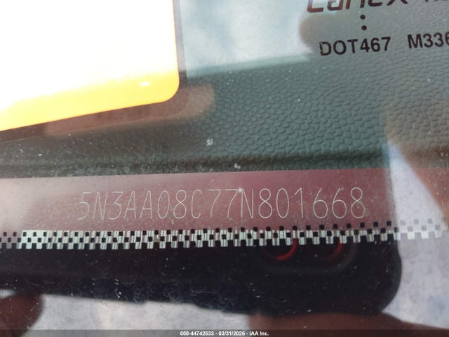 44742533 :رقم المزاد ، 5N3AA08C77N801668 vin ، 2007 Infiniti Qx56 مزاد بيع
