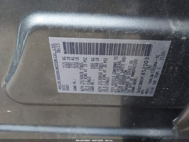 44742603 :رقم المزاد ، 5N1BT3BBXPC852103 vin ، 2023 Nissan Rogue Sv Intelligent Awd مزاد بيع