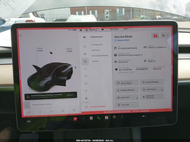Продажа на аукционе авто 2021 Tesla Model Y Long Range Dual Motor All-wheel Drive, vin: 5YJYGDEE3MF184528, номер лота: 44742704