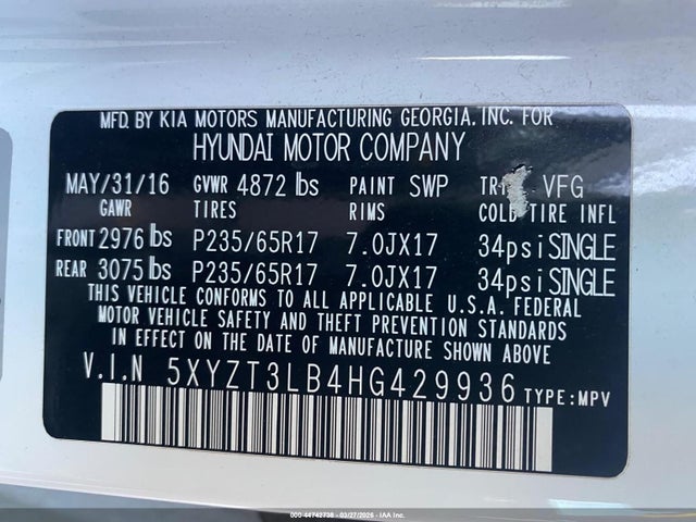 5XYZT3LB4HG429936 Hyundai Santa Fe Sport 2.4l