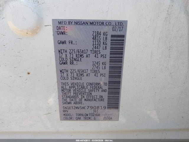 5N1ET2MV5HC790819 Nissan Rogue Hybrid Sv