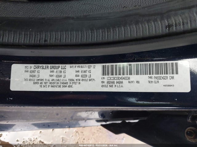 Aukcja sprzedaży 2013 Chrysler 200 Limited, vin: 1C3CCBCG9DN546530, numer aukcji: 44742812