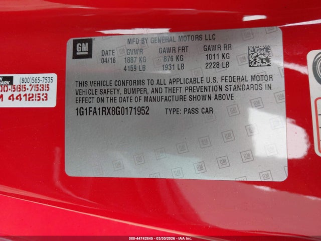 Chevrolet Camaro 1lt 2016 1G1FA1RX8G0171952 Image 9