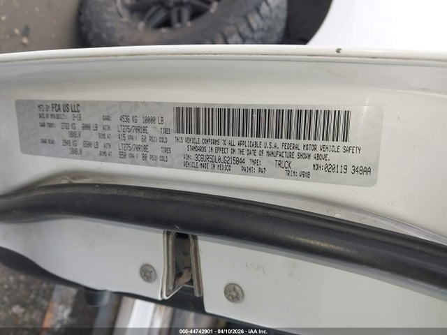 Продаж на аукціоні авто 2018 Ram 2500 Slt  4x4 6'4 Box, vin: 3C6UR5DL0JG215844, номер лоту: 44742901
