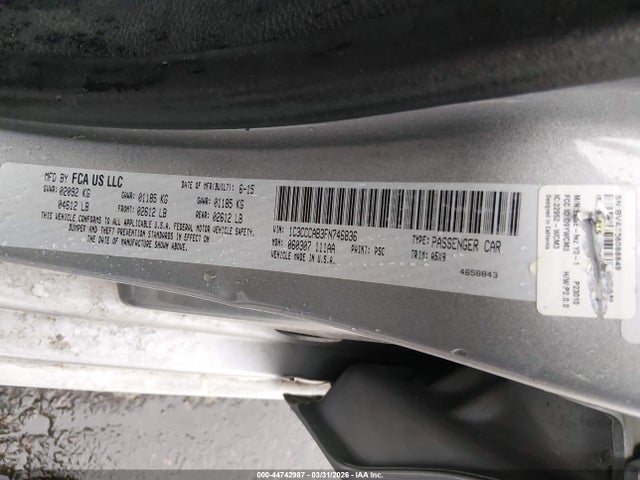 2015 Chrysler 200 Limited მანქანა იყიდება აუქციონზე, vin: 1C3CCCAB3FN746836, აუქციონის ნომერი: 44742987