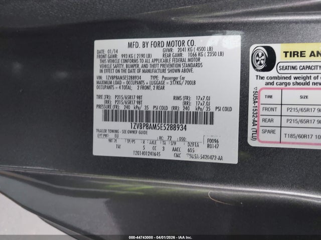 1ZVBP8AM5E5288934 Ford Mustang V6
