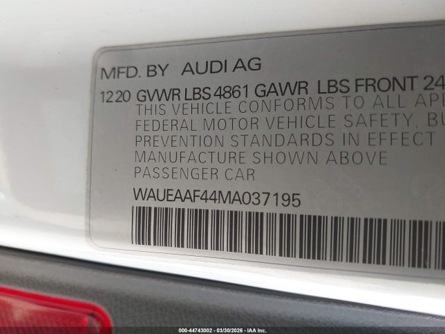 2021 AUDI A4 WAUEAAF44MA037195 Photo 8